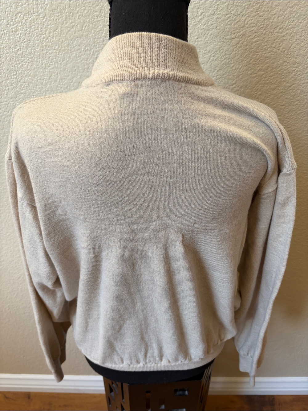 Brandini Made in Italy Cream 100% Wool Mock Neck Sweater Size L - Picture 4 of 7